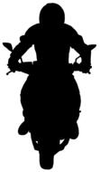 motorcyclist as black silhouette