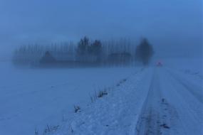 Mist Hazy Winter road