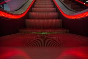 red neon Escalator