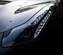 front headlight of a sports ferrari ff car