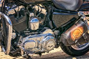 Motor Harley Davidson skull