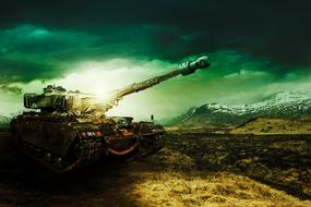 Panzer on a fabulous illustration