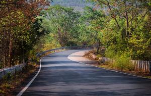 asphalt road turn