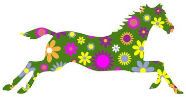 flowers decorative horse