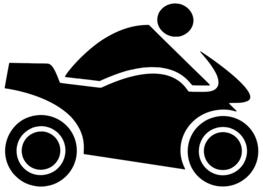 black silhouette of a motorcyclist as an illustration
