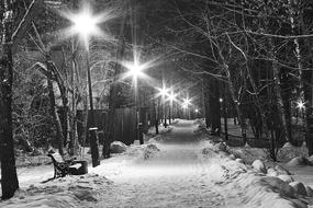 Winter Street Night snow