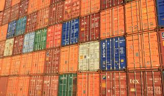 Colorful containers for shipping in Antwerp, Belgium