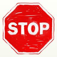 red stop sign road marker drawing