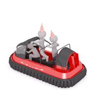 scooter bumper cars 3d men drawing