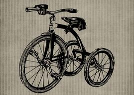 tricycle kids as a drawing