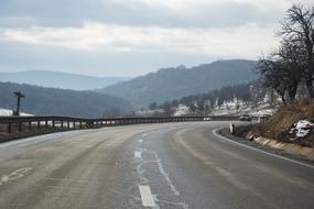 Winter road landscape