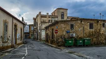 old grunge street at dusk, cyprus, nicosia