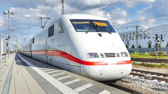 white high-speed train in Munich