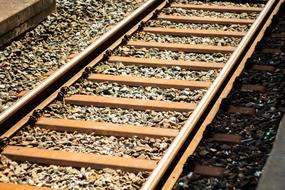 rails or railway tracks close up