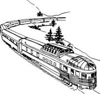 drawing of locomotive track