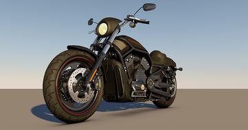 harley davidson 3d model drawing