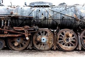 vintage rusty locomotive in pueblo