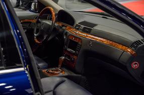 Black and orange interior of the car