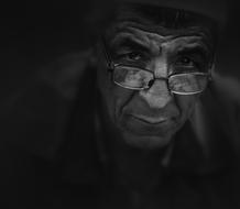 Man Old Elderly black and white