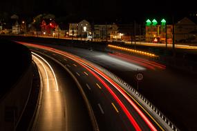 Traffic Transport System Road at night