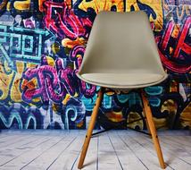 Graffiti Wall and chair