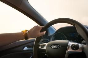 Car Driving person hand