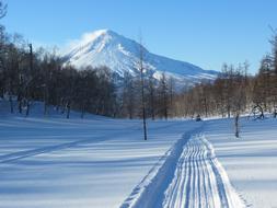 incredibly beautiful Winter Snow Volcano