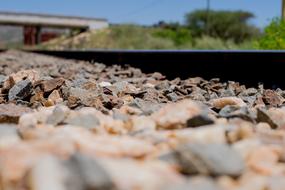 Train Track and gravel close up