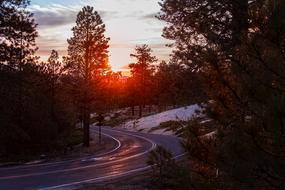 Bryce Canyon Mountains red sunset