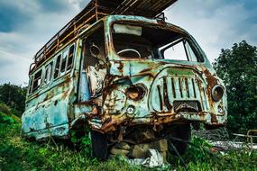 Rusty Old blue van