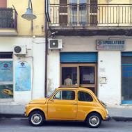 Fiat 500 Car Classic yellow