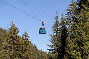 photo of the cable car in the forest in Austria