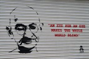 Gandhi Graffiti Face drawing