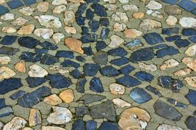Colorful paving stones in beautiful pattern