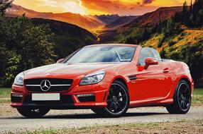 red Mercedes-Benz Car