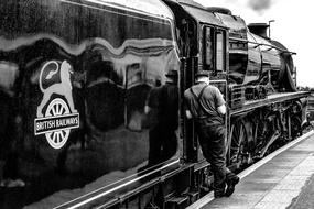 Railway Locomotive and man