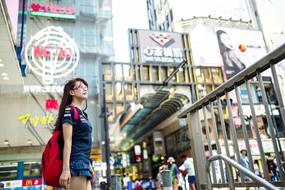 Asian Woman on japanese street in city