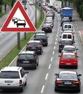 cars on Highway road and Traffic sign