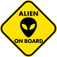 alien on board sign drawing