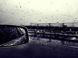 Car Window Mirror water drops