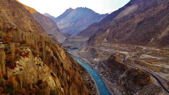 river in the mountains of pakistan
