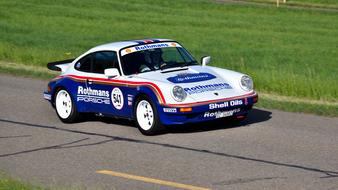 Porsche Sc Rs Hillclimb on the asphalt on a sunny day