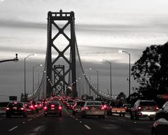 San Francisco Building bridge cars
