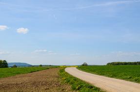 Landscape Road Away green grass