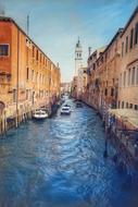 colorful picture of the canal in Venice