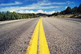Road Pavement Highway yellow lines