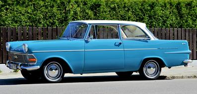 blue classic Opel Record Auto