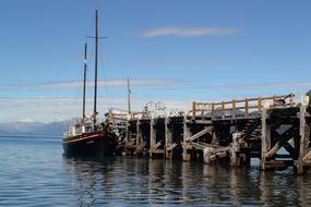 boat, wood pier, body of water