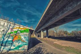 graffiti wall and road