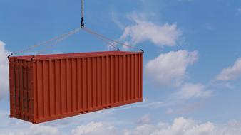Container Cargo Trade red blue sky